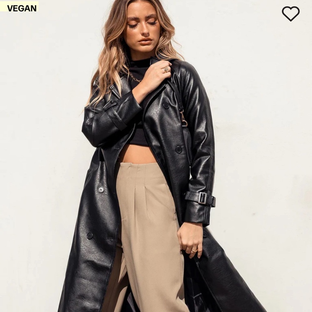 Princess Polly Mid-Long Length Leather Jacket